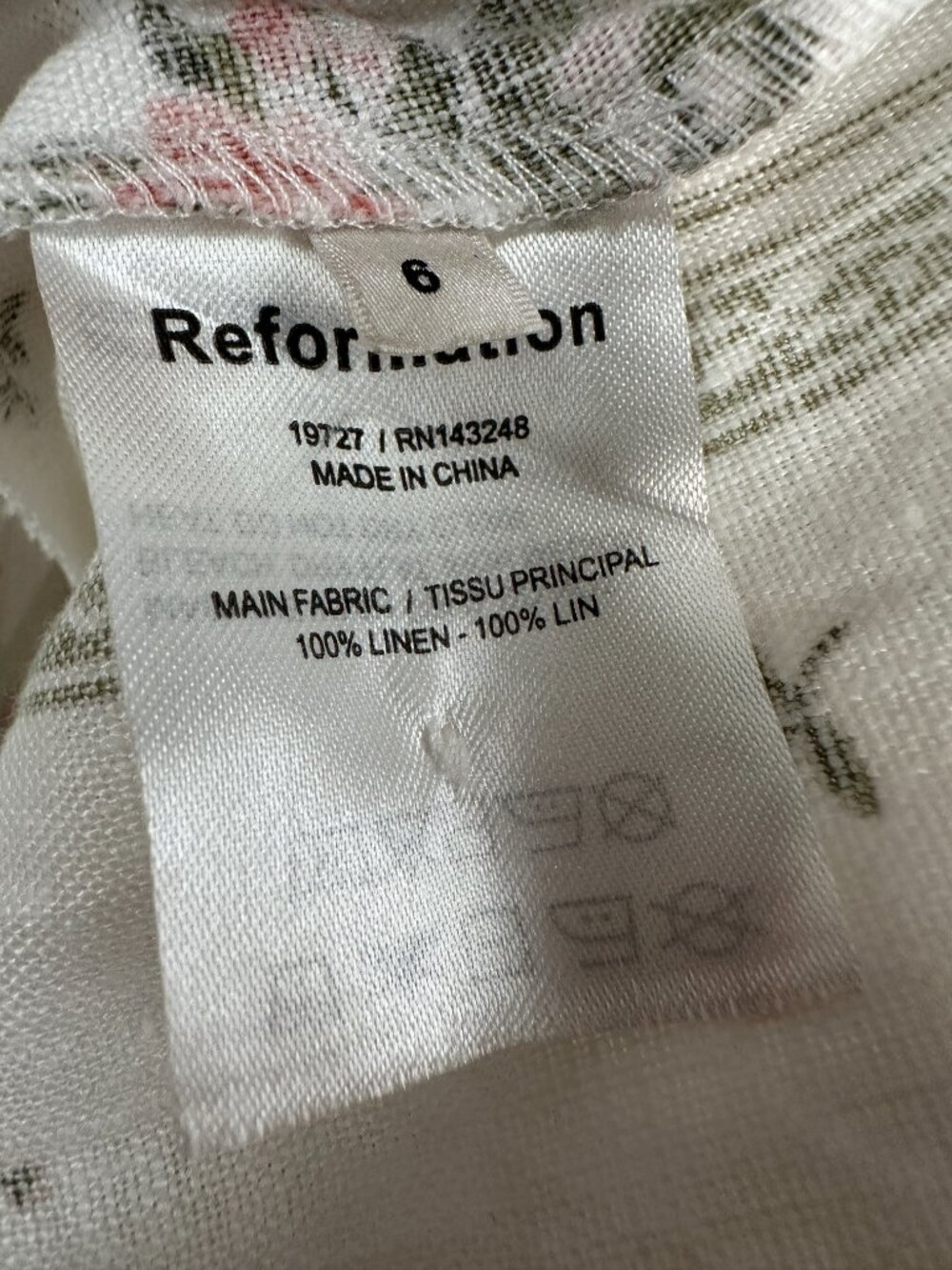 Reformation Maegan Midi Linen Dress Heath Floral Prairie Cottagecore 6 - Picture 11 of 12